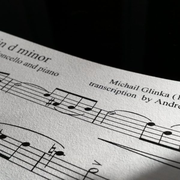 sheet music: Michail Glinka Sonata in d minor transcription for cello and piano