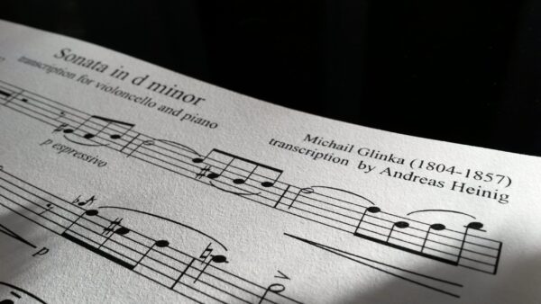 sheet music: Michail Glinka Sonata in d minor transcription for cello and piano